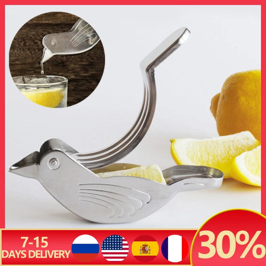 1 Pcs Bird Lemon Wedge Squeezer Anti Corrosion Hand Press Orange Juicer Handheld Portable Metal Citrus Juicer Stainless Steel